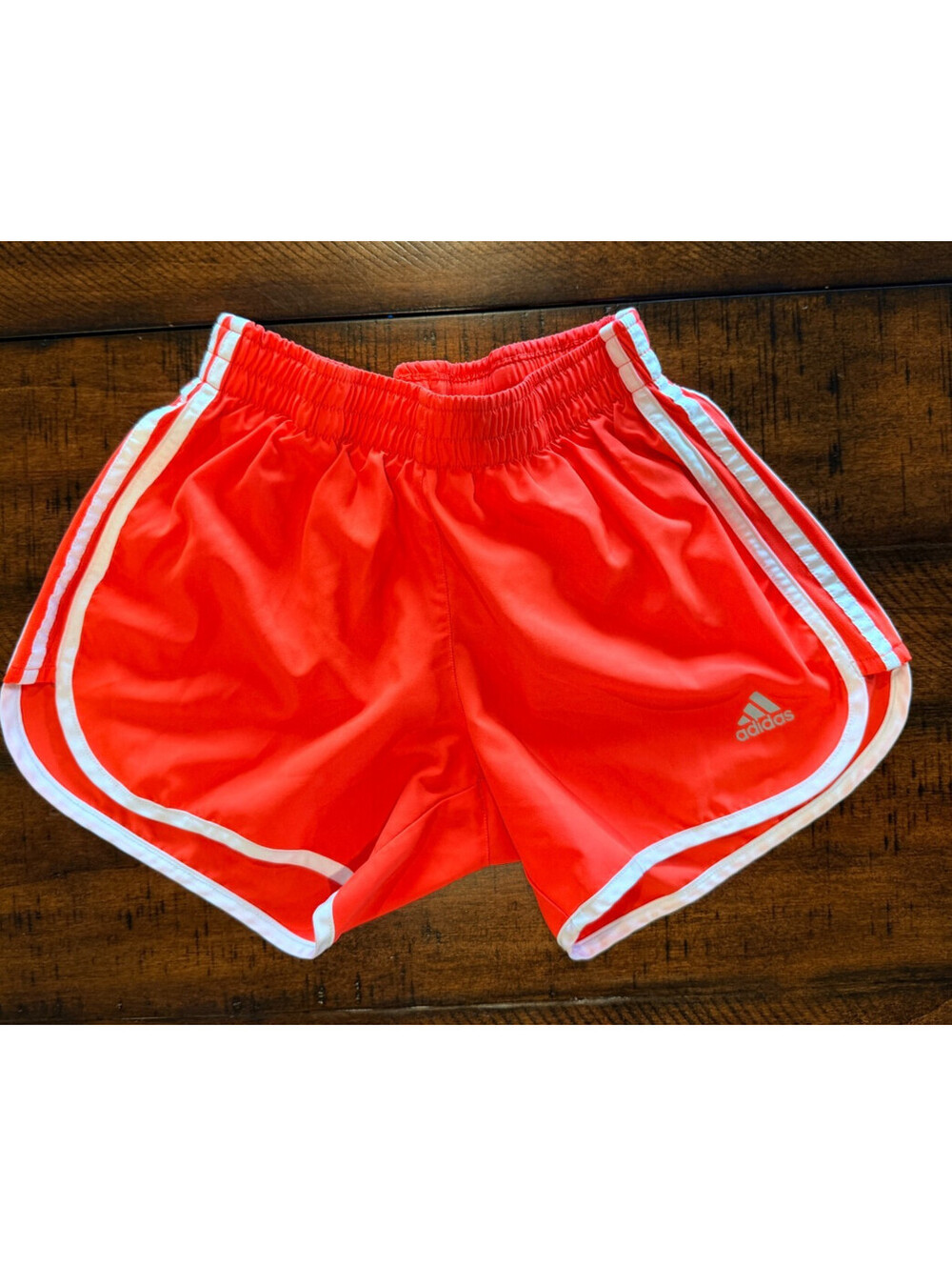 Adidas Neon Orange Women's Performance Running Shorts - Size XS